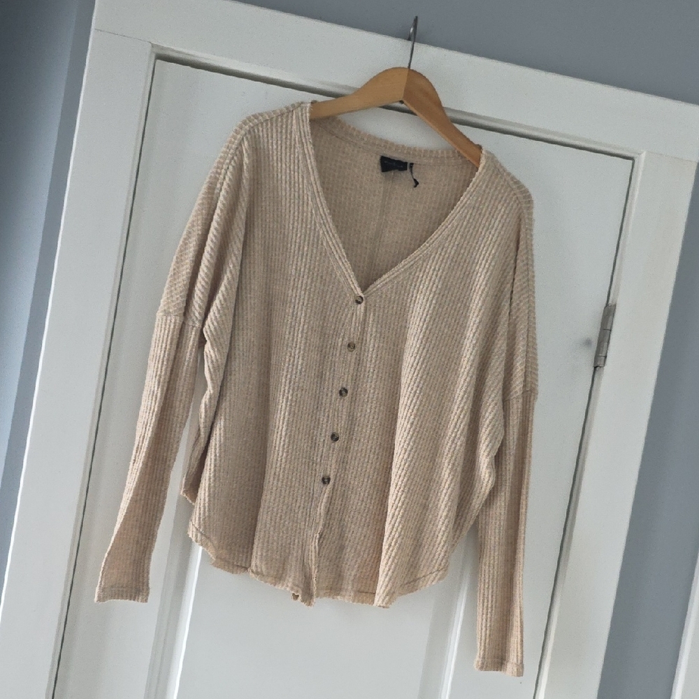 Out From Under Urban Outfitters  Tan waffle knit top!